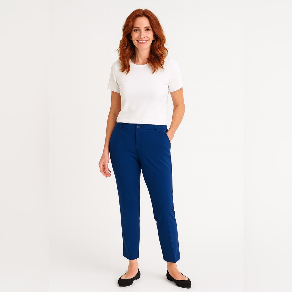 Mary Crafts Women’s Navy Pants | Business Casual | Front Pockets | Stretch